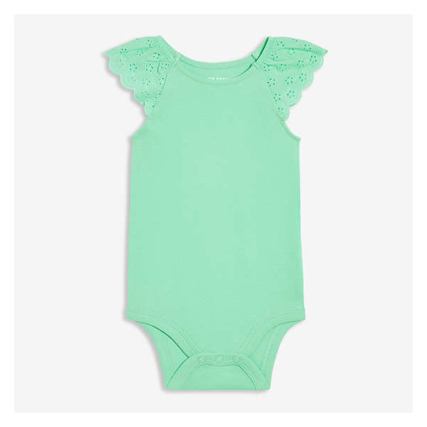 Baby Girls' Lace Sleeve Bodysuit - Light Aqua